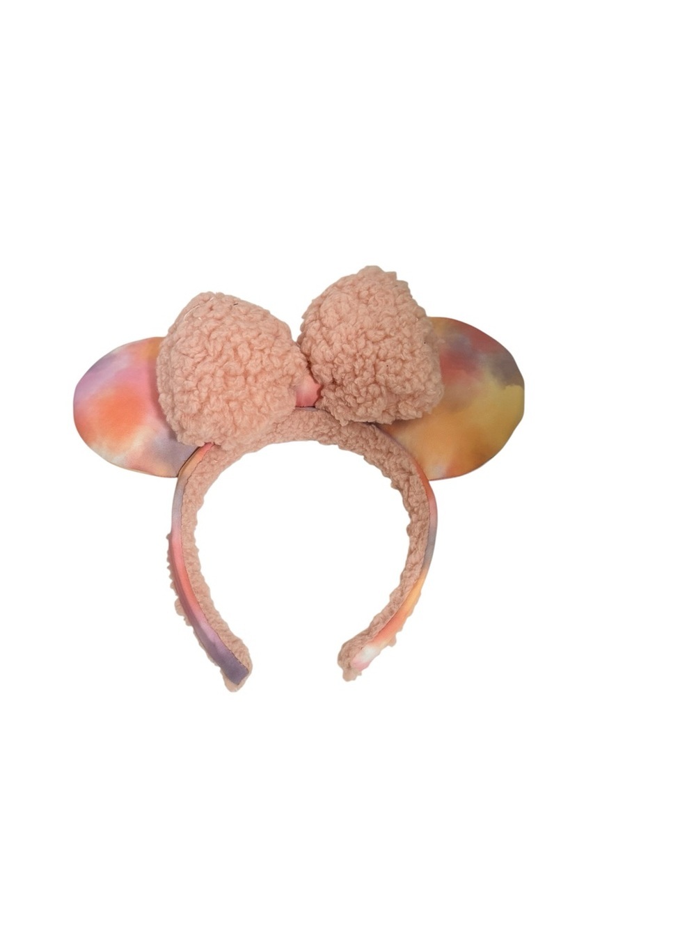 Disney Parks Sherpa Pink Tie Dye Minnie Mouse Ears Headband